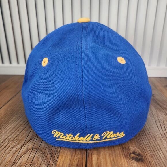 Mitchell Ness Los Angeles LA Rams Fitted 7 3/8 Hat Cap Blue Yellow NFL 100% Wool - Picture 5 of 11